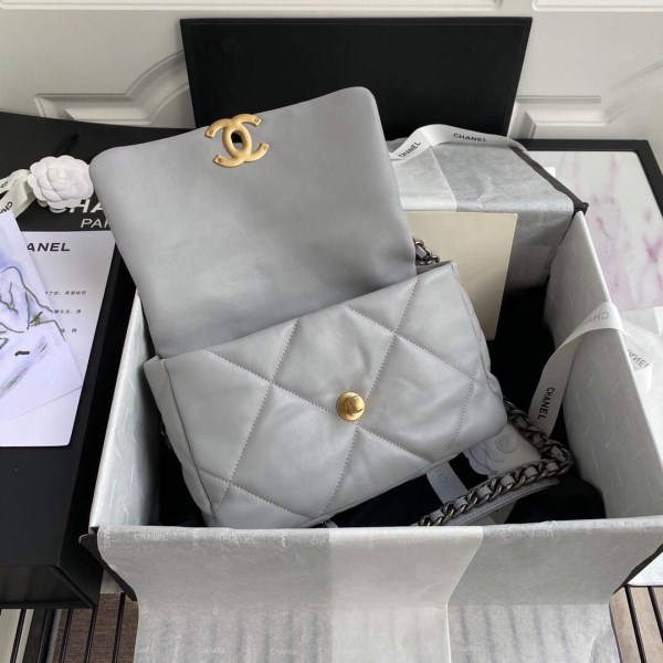 Chanel As1160 Chanel 19 Handbag Flap Lambskin B04852 94305 Grey - Image 5