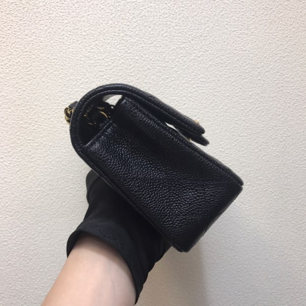 Chanel A69900 Mini Flap Bag Grained Calfskin Black Gold - Image 5