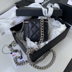 Chanel AP2718 Small Vanity With Chain Calfskin Black