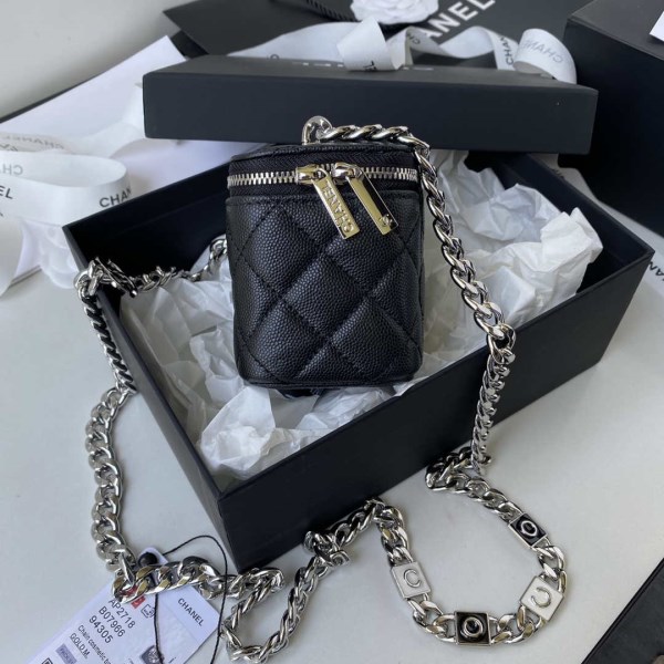 Chanel AP2718 Small Vanity With Chain Calfskin Black - Image 3