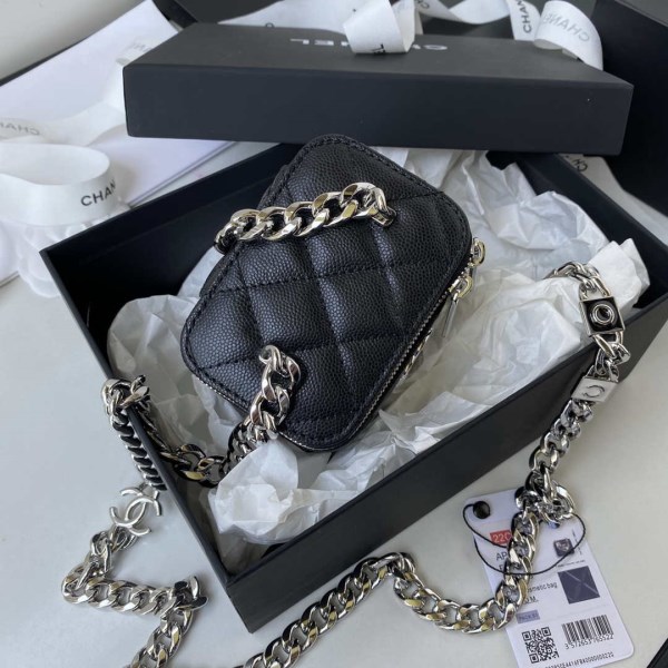 Chanel AP2718 Small Vanity With Chain Calfskin Black - Image 5
