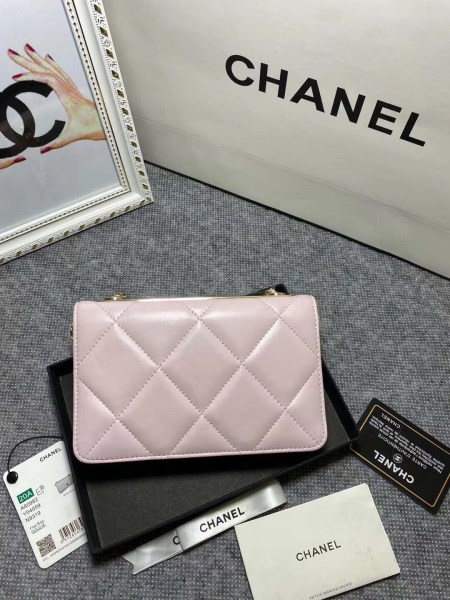 Chanel A80982 Lambskin Wallet On Chain With Gold Pink - Image 2