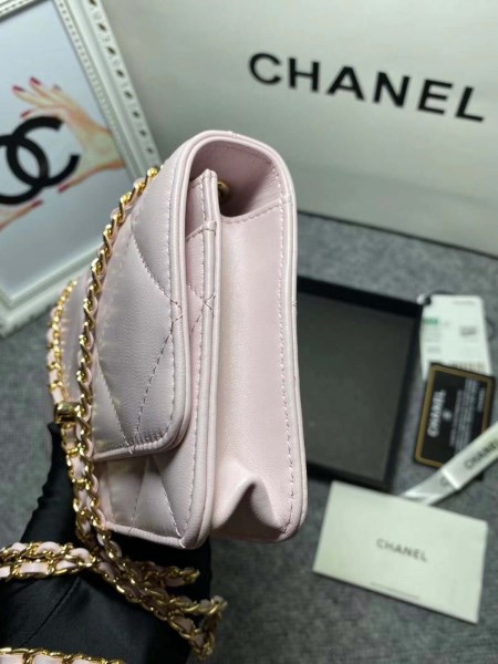 Chanel A80982 Lambskin Wallet On Chain With Gold Pink - Image 5