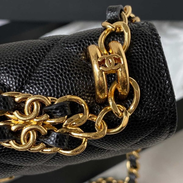 Chanel AP3021 Mini Flap Bag WOC Calfskin Phone bag Black - Image 4
