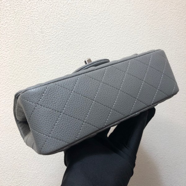 Chanel A69900 Mini Flap Bag Grained Calfskin Gray Silver - Image 5