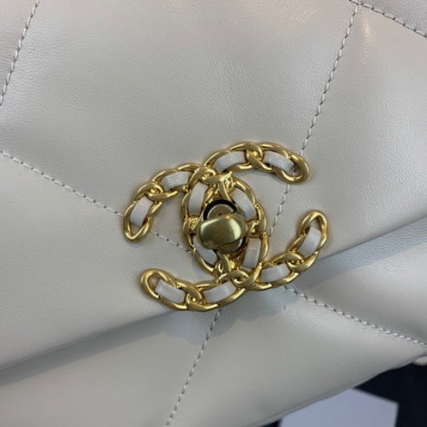 Chanel As1160 Chanel 19 Handbag Flap Lambskin Beige - Image 5
