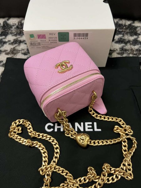 Chanel AP3203 Clutch With Chain Grained Calfskin Pink - Image 4