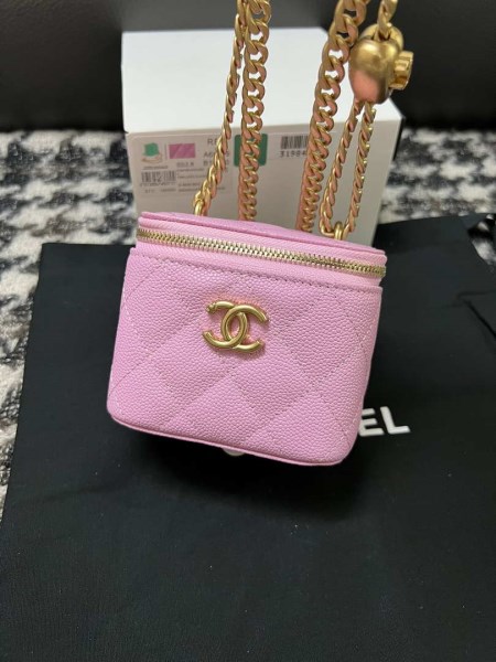 Chanel AP3203 Clutch With Chain Grained Calfskin Pink - Image 5