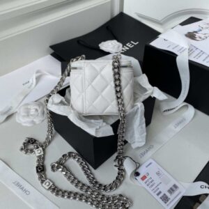 Chanel AP2718 Small Vanity With Chain White Lambskin