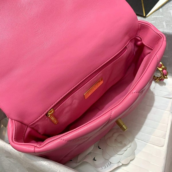Chanel As1160 Chanel 19 Handbag Flap Lambskin B04852 94305 Rose Red - Image 2