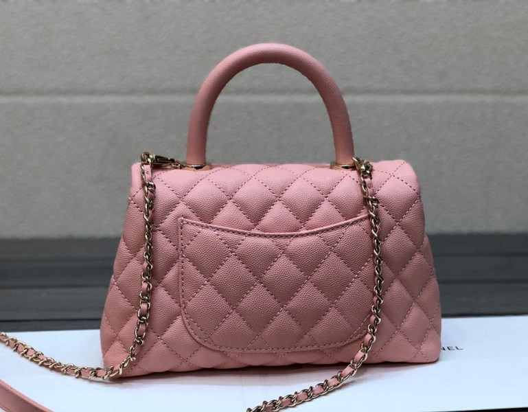 Chanel A92990 Medium Flap Bag With Top Handle Bag Pink - Image 2