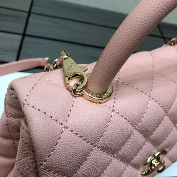 Chanel A92990 Medium Flap Bag With Top Handle Bag Pink - Image 3