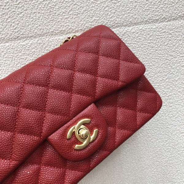 Chanel A69900 Mini Flap Bag Grained Calfskin Red Gold - Image 2