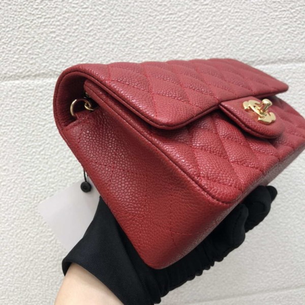 Chanel A69900 Mini Flap Bag Grained Calfskin Red Gold - Image 3
