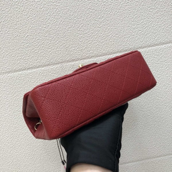 Chanel A69900 Mini Flap Bag Grained Calfskin Red Gold - Image 4