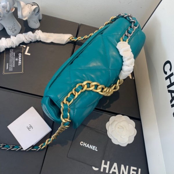 Chanel As1160 Chanel 19 Handbag Flap Lambskin Dark Green - Image 3