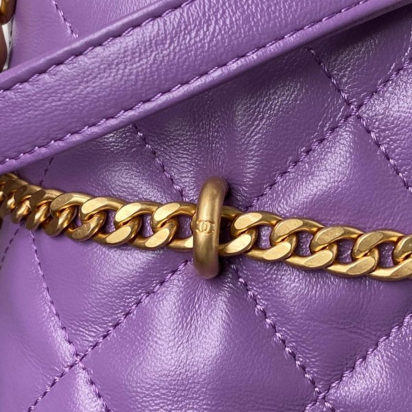 Chanel Bucket Bag Lambskin AS3116 Purple - Image 3