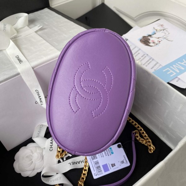 Chanel Bucket Bag Lambskin AS3116 Purple - Image 5