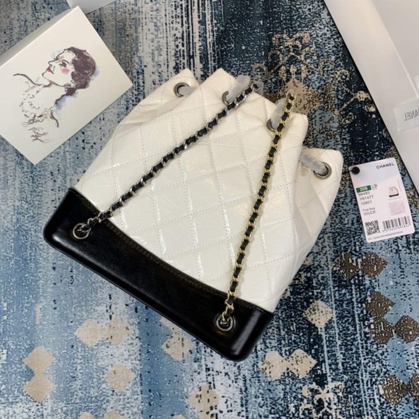 Chanel A94485 Gabrielle Backpack White and Black - Image 3