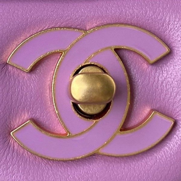 Chanel Flap Bag Lampskin Diamond AS1793 Purple - Image 2