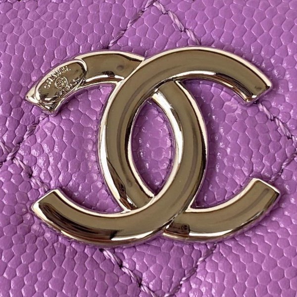Chanel AP2718 Small Vanity With Chain Calfskin Purple - Image 2