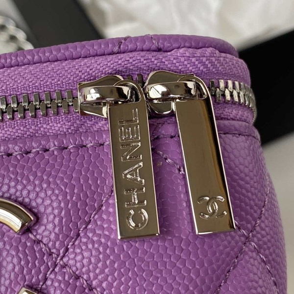 Chanel AP2718 Small Vanity With Chain Calfskin Purple - Image 3