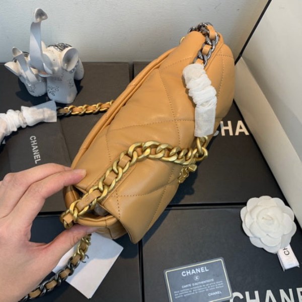 Chanel As1160 Chanel 19 Handbag Flap Lambskin Lake Tan - Image 3