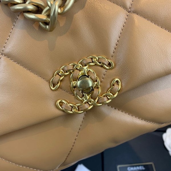 Chanel As1160 Chanel 19 Handbag Flap Lambskin Lake Tan - Image 4