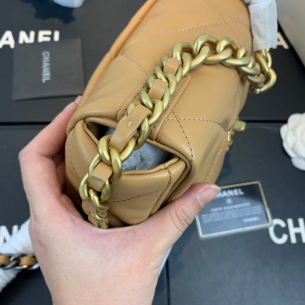 Chanel As1160 Chanel 19 Handbag Flap Lambskin Lake Tan - Image 5