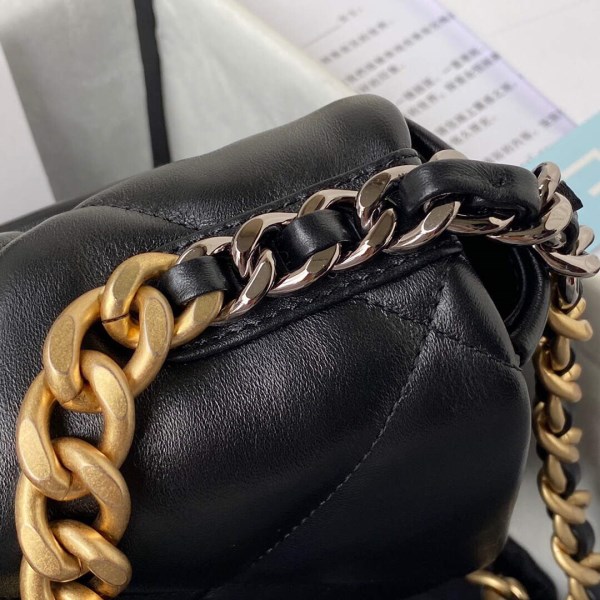 Chanel As1160 Chanel 19 Handbag Flap Lambskin B04852 94305 Black - Image 3