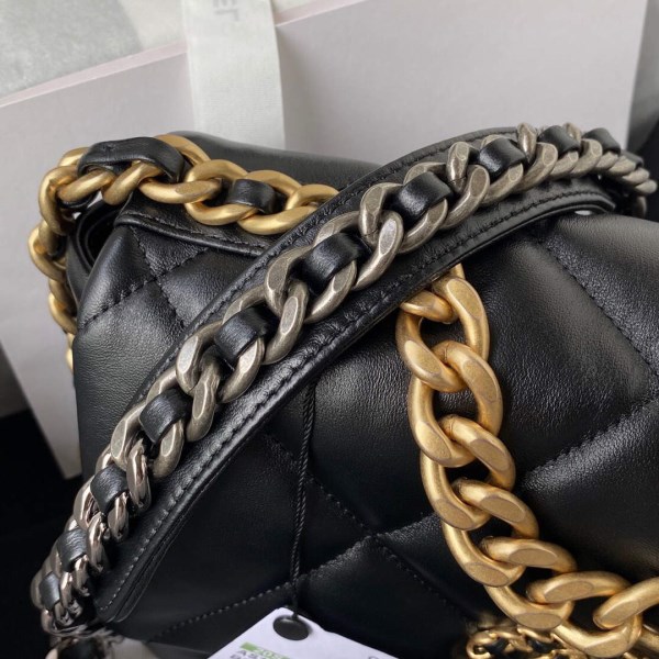 Chanel As1160 Chanel 19 Handbag Flap Lambskin B04852 94305 Black - Image 4