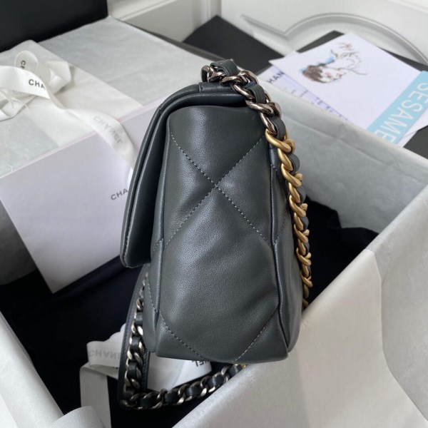 Chanel As1160 Chanel 19 Handbag Flap Lambskin B04852 94305 Navy Blue - Image 4