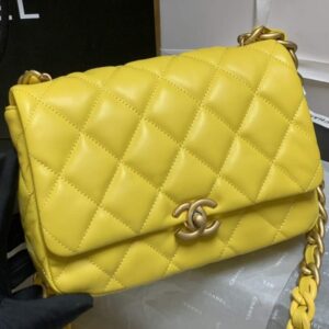 Chanel AS3206 Small Flap bag lambskin gold Yellow
