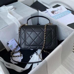 Chanel Small Flap Bag With top Handle Calfskin CC AS2680 Black