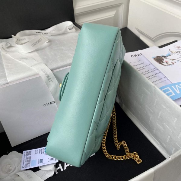 Chanel Flap Bag Lampskin Diamond AS1793 Blue - Image 5