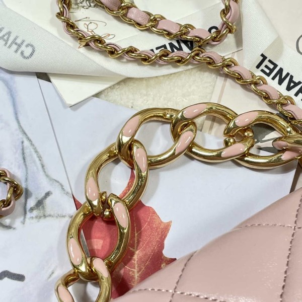 Chanel AS3365 Mini Flap Bag 17cm Lambskin Pink - Image 5