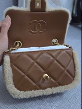 Chanel Teddy Mini Flap Bag – Brown/Beige Shearling - Image 5