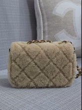 Chanel Teddy Mini Flap Bag – Brown/Beige Shearling - Image 6