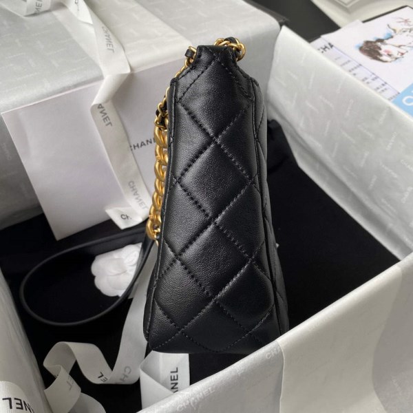 Chanel AS3112 Hobo Handbag Lambskin Black - Image 4