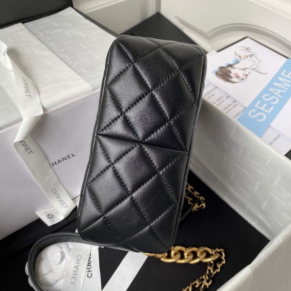 Chanel AS3112 Hobo Handbag Lambskin Black - Image 5