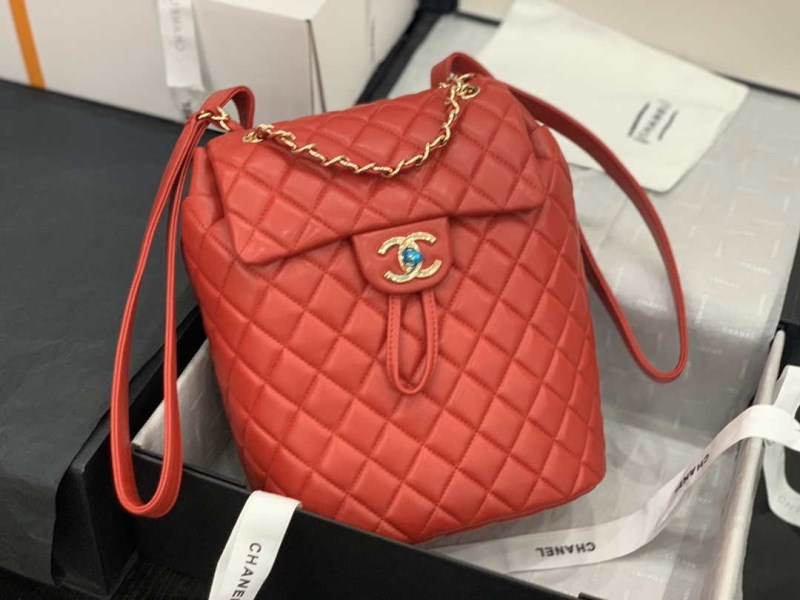 Chanel A91120 Backpack Vintage Lambskin Bag Red - Image 2