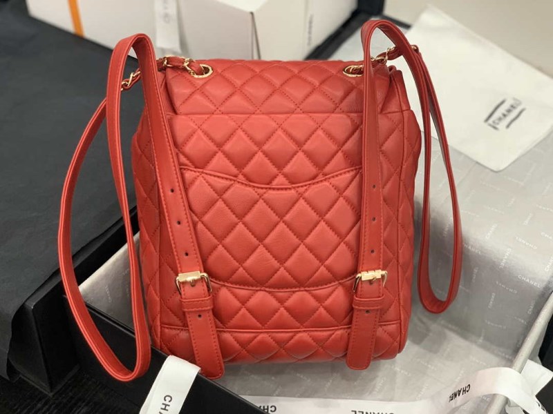 Chanel A91120 Backpack Vintage Lambskin Bag Red - Image 3