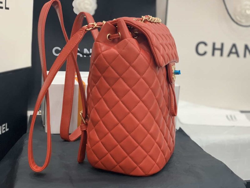 Chanel A91120 Backpack Vintage Lambskin Bag Red - Image 4