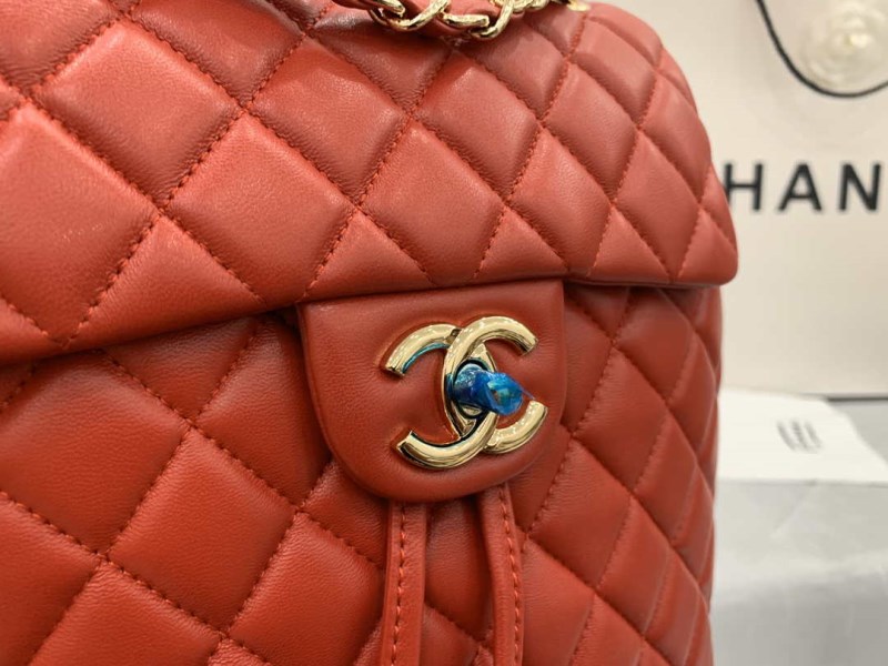 Chanel A91120 Backpack Vintage Lambskin Bag Red - Image 5