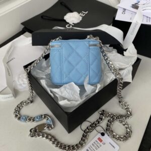 Chanel AP2718 Small Vanity With Chain Calfskin Blue