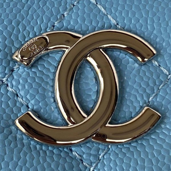 Chanel AP2718 Small Vanity With Chain Calfskin Blue - Image 2