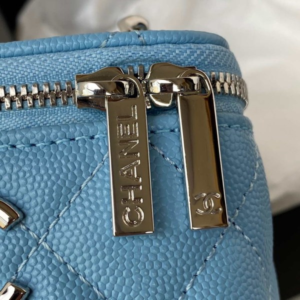 Chanel AP2718 Small Vanity With Chain Calfskin Blue - Image 3