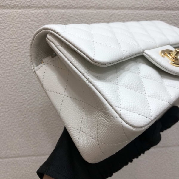 Chanel A69900 Mini Flap Bag Grained Calfskin White Gold - Image 3