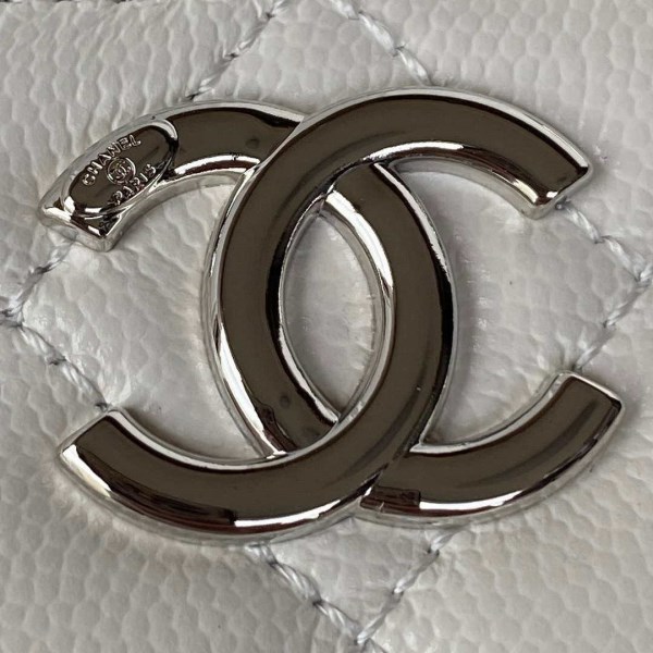 Chanel AP2718 Small Vanity With Chain Calfskin White - Image 2
