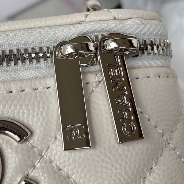 Chanel AP2718 Small Vanity With Chain Calfskin White - Image 3